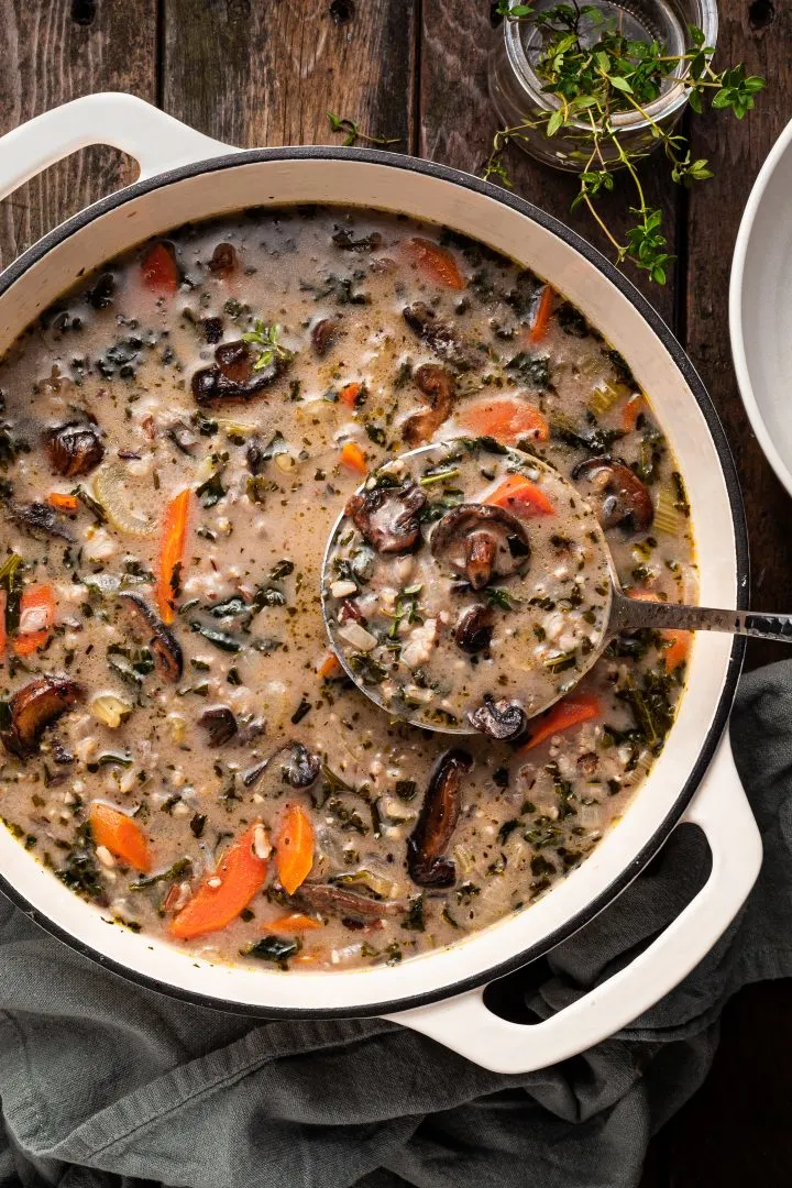 Creamy Vegan Mushroom Wild Rice Soup