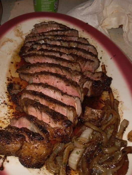 Steak et oignon