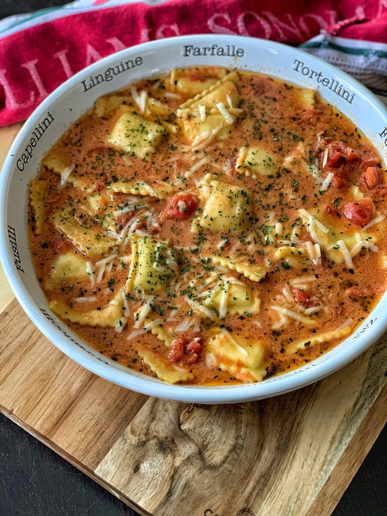 Instant Pot Ravioli with Brothy Sauce