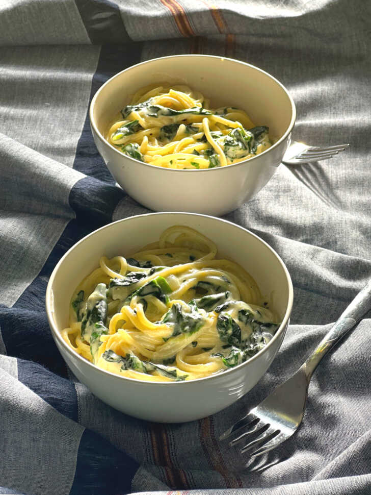 Creamed Spinach Pasta