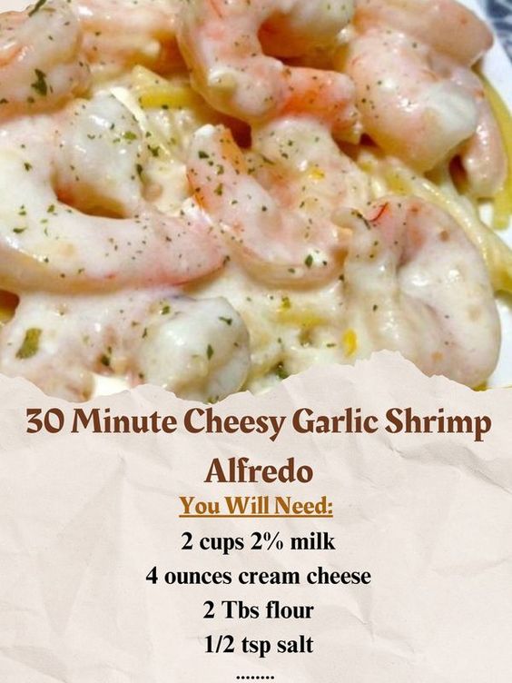 Cheesy Garlic Shrimp Alfredo