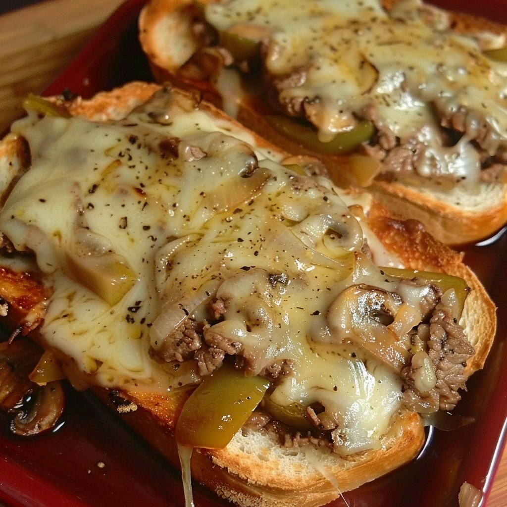 Steak and Cheese Garlic Toast