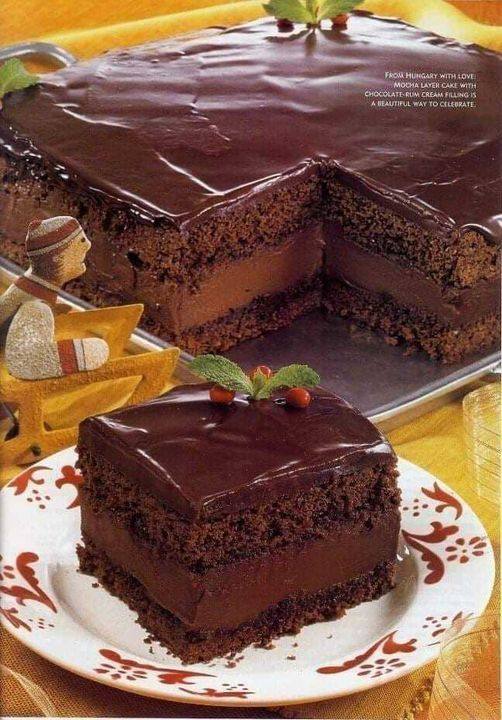 Triple chocolate mousse cake