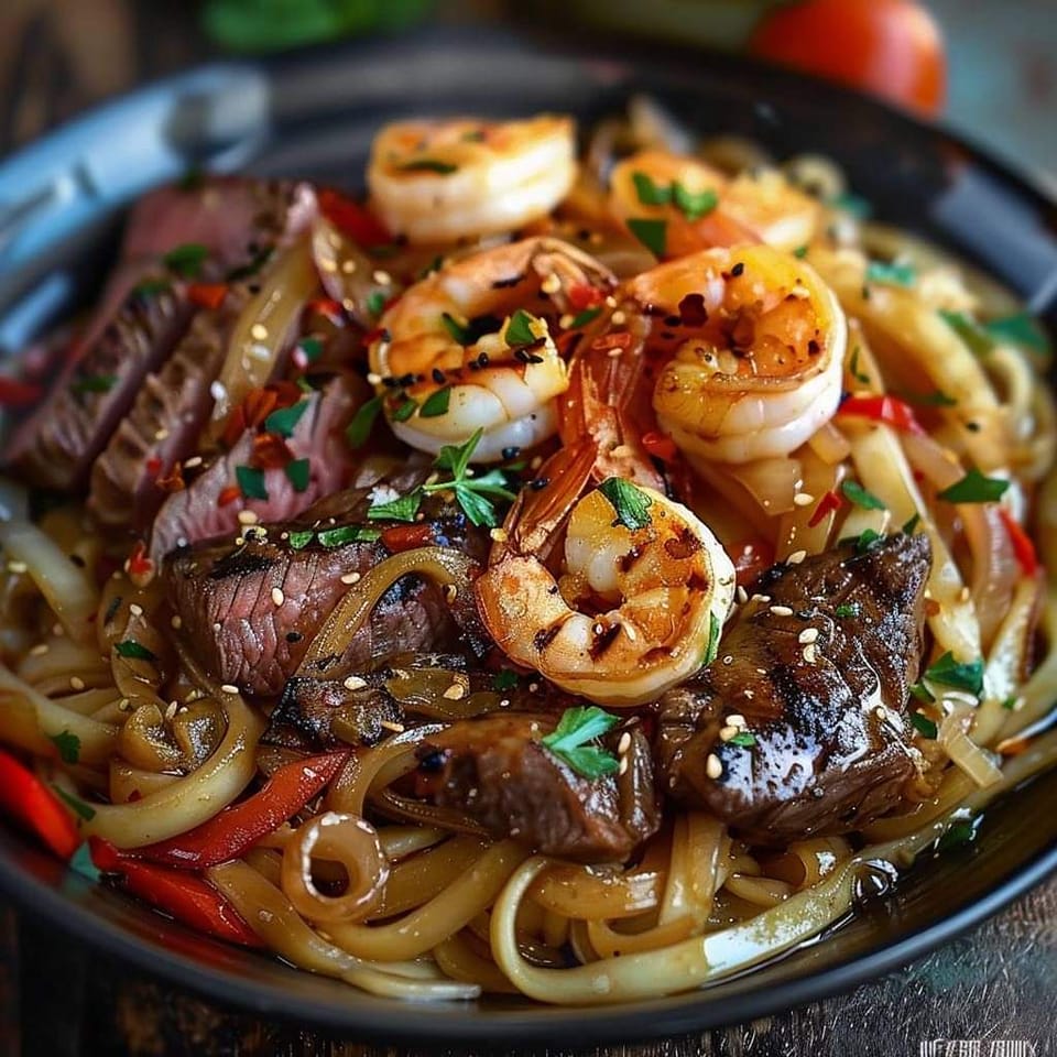 Steak & Shrimp Noodles