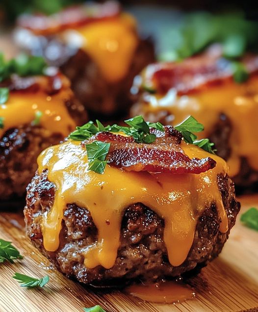 Cheese-Stuffed Bacon Burger Bites