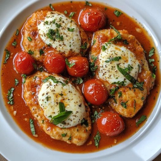 Chicken escalope with tomato sauce and mozzarella: a rich and comforting dish!