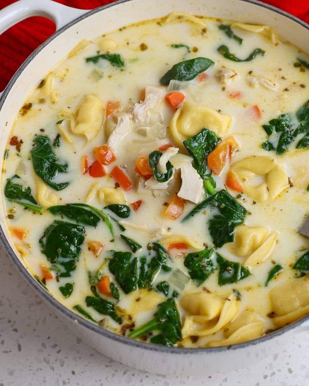 Creamy Chicken Tortellini Soup