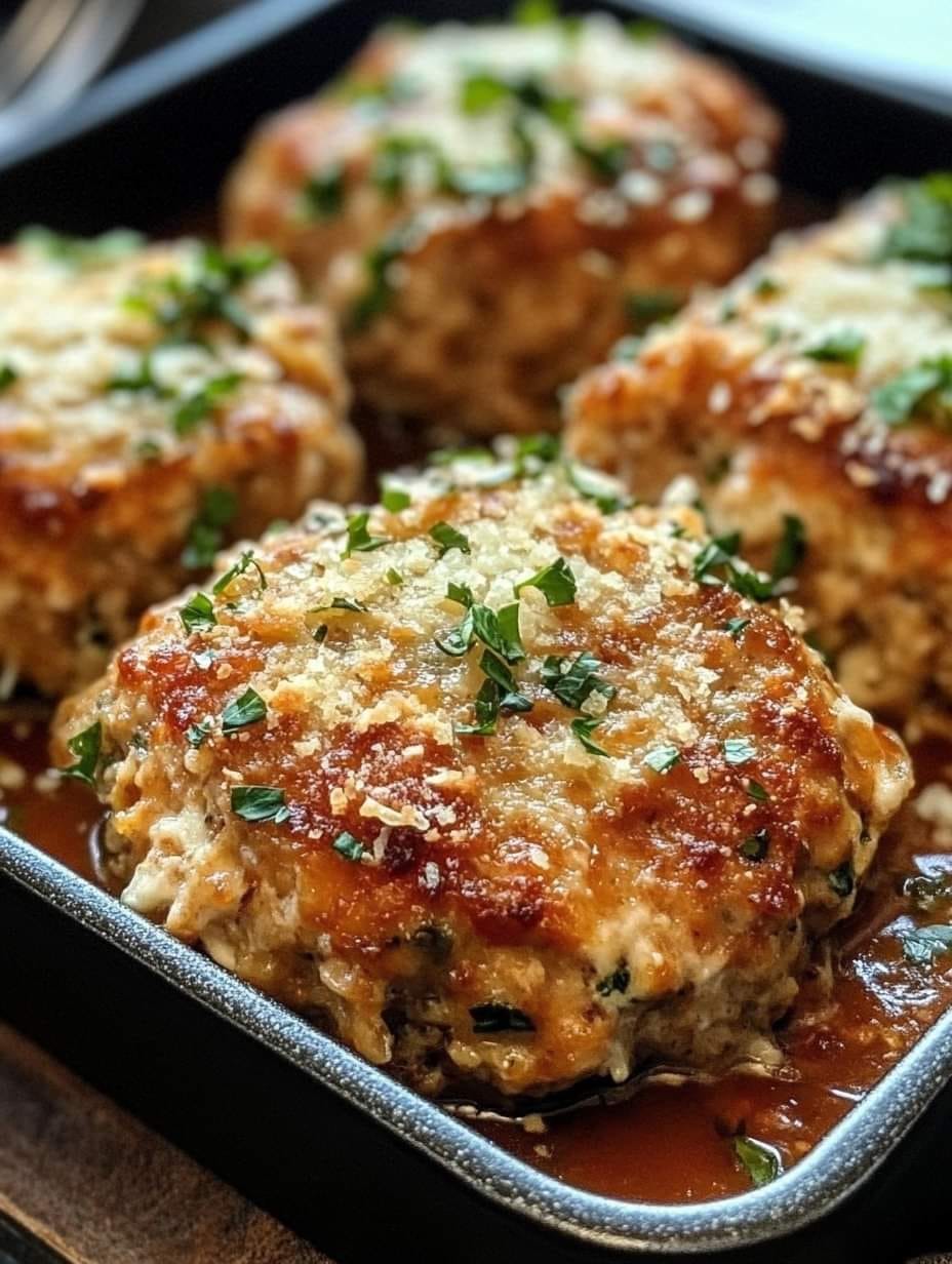 Garlic Parmesan Chicken Meatloaves