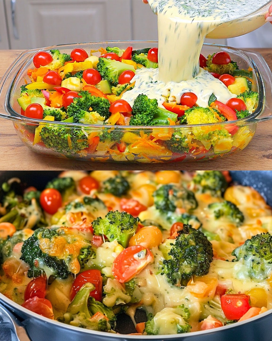 Creamy Broccoli and Tomato Bake