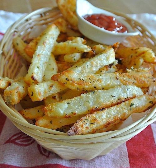 Baking garlic parmesan potato wedges is a quick and simple