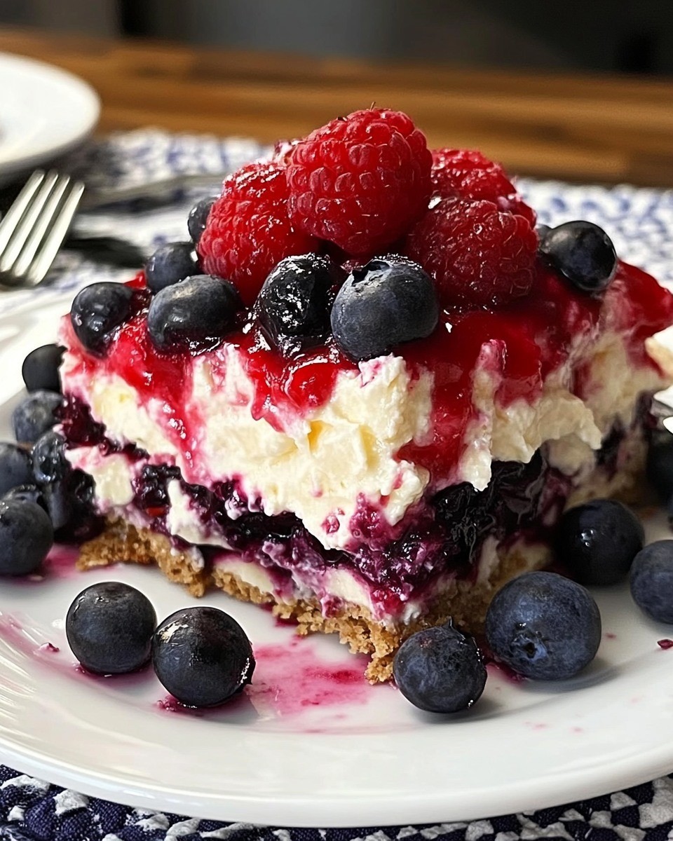 No Bake Berry Cheesecake Lasagna