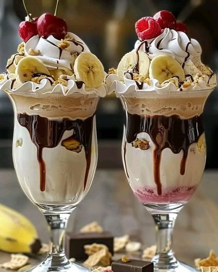  Banana Split Milkshakes 