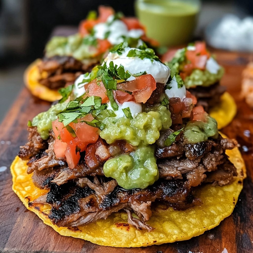 Mexican Tostadas de Carne Asada