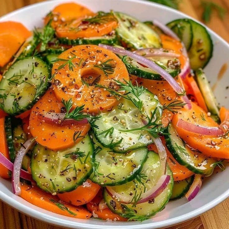 Cucumber and Carrot Salad with Dill