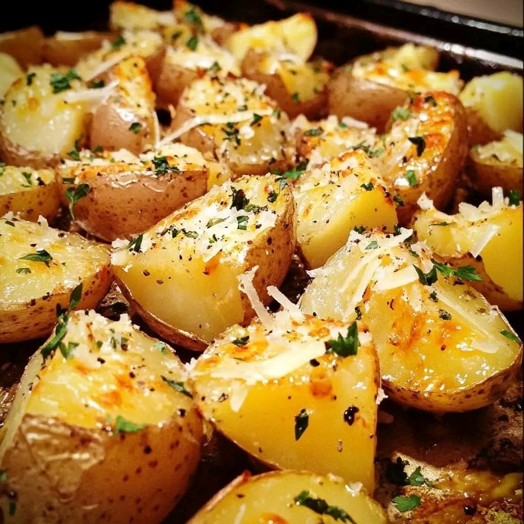 Roasted Potatoes with Cheddar and Parmesan