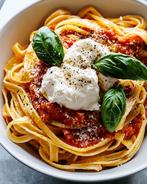 Linguine with Confit Tomatoes & Creamy Burrata: A Mediterranean Delight by Hélène Darroze 