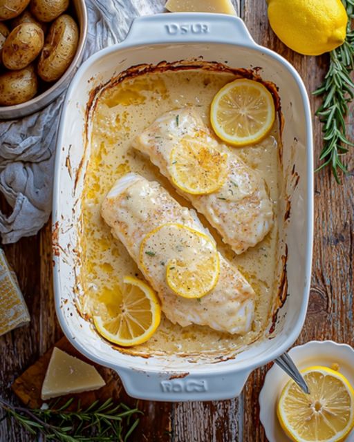 Cod Back Gratinated with Parmesan and Lemon: A Light and Refined Delight