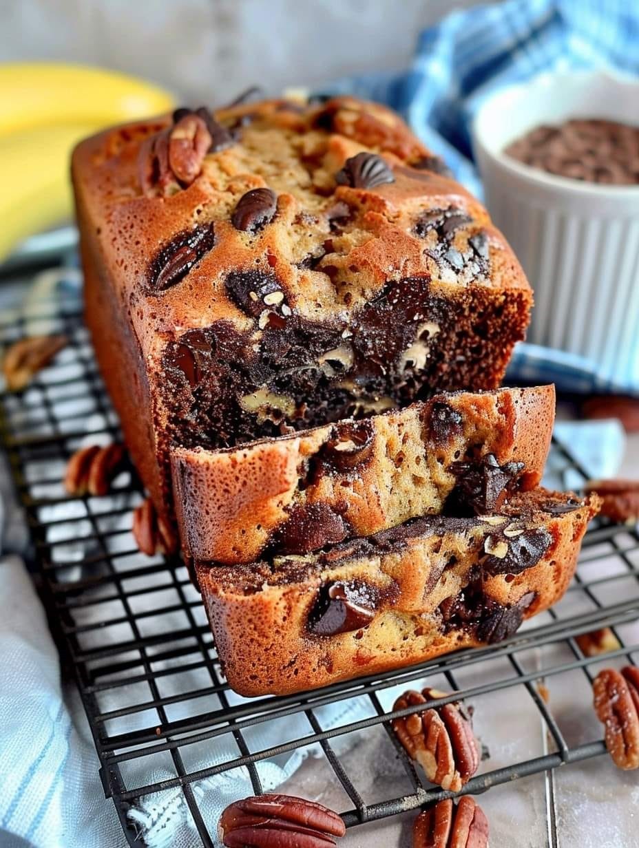 Luscious Chocolate Pecan Loaf with Banana