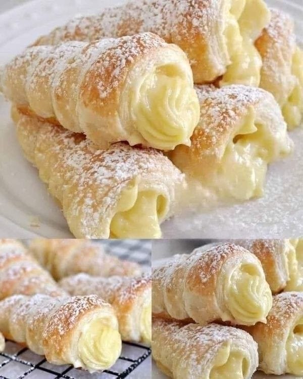 Italian Cream Stuffed Cannoncini (Cream Horns)