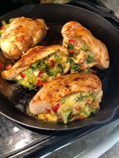 Cheesy Broccoli Stuffed Chicken Breasts