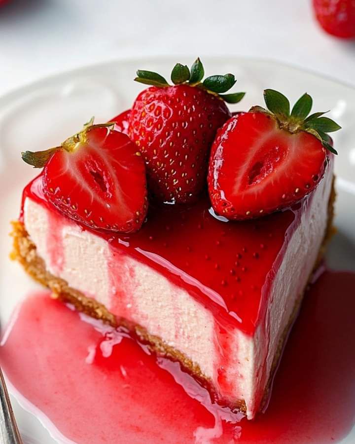 The Best Baked Strawberry Cheesecake (Gluten-Free Option)