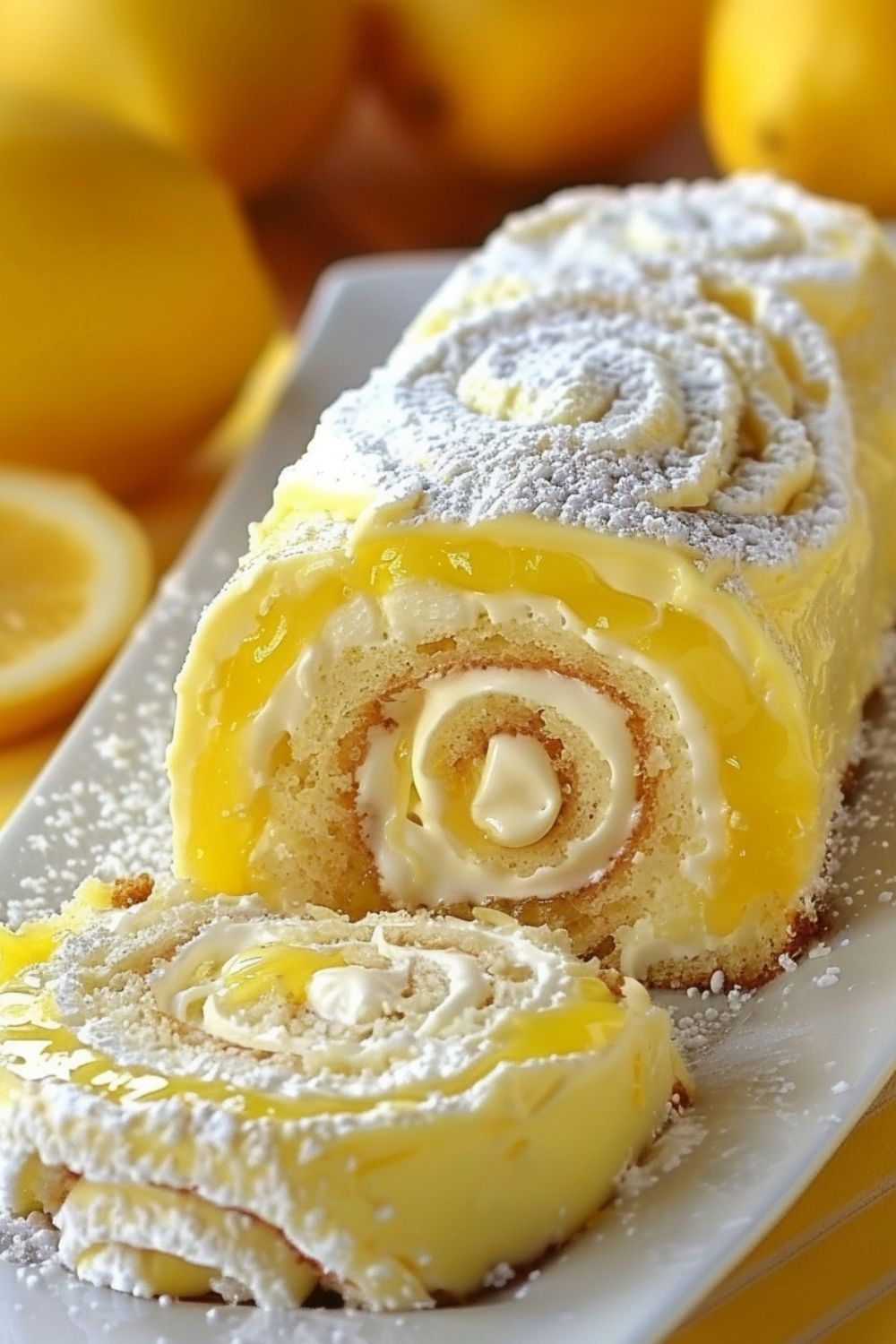 Velvet Lemon Cream Roll Cake