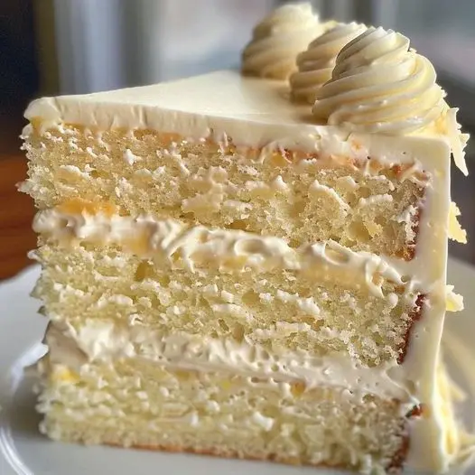 Heavenly White Chocolate Cake with Pineapple Filling