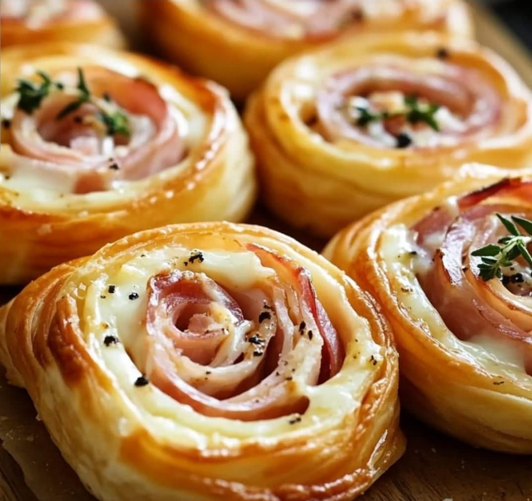 Roulés Feuilletés Jambon et Fromage