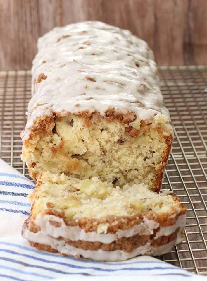 “Scrumptious Apple Cinnamon Loaf with Vanilla Glaze”