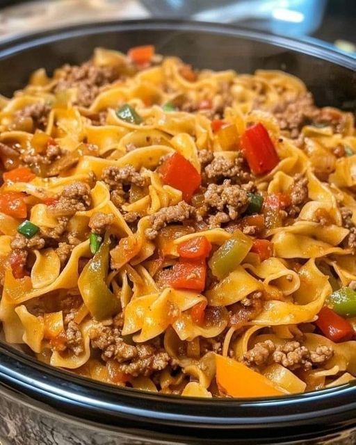 Pasta with Meat and Peppers