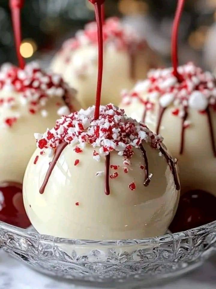 White Chocolate Peppermint Hot Cocoa Bombs