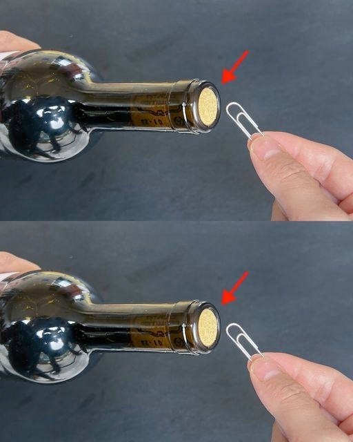 Opening red wine is so easy: there’s no bottle opener, just a paper clip…