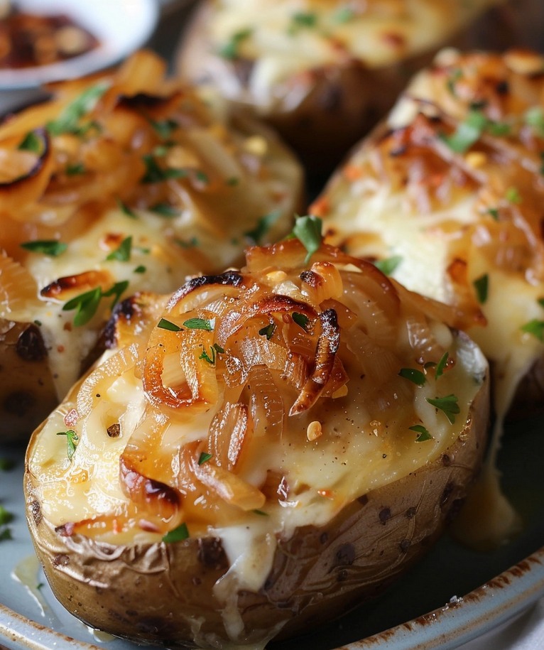 French Onion Soup Stuffed Potatoes