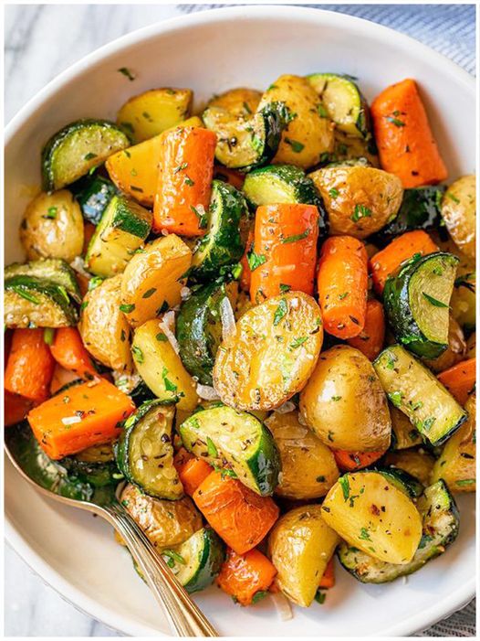 Potato zucchini carrot pan in 15 minutes