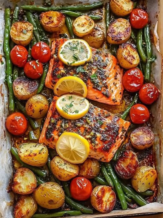 One-Pan Garlic Herb Salmon & Veggies