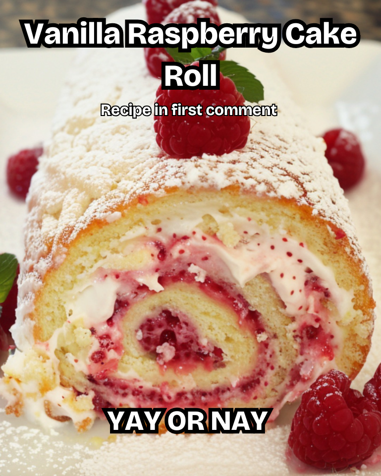 Vanilla Raspberry Cake Roll