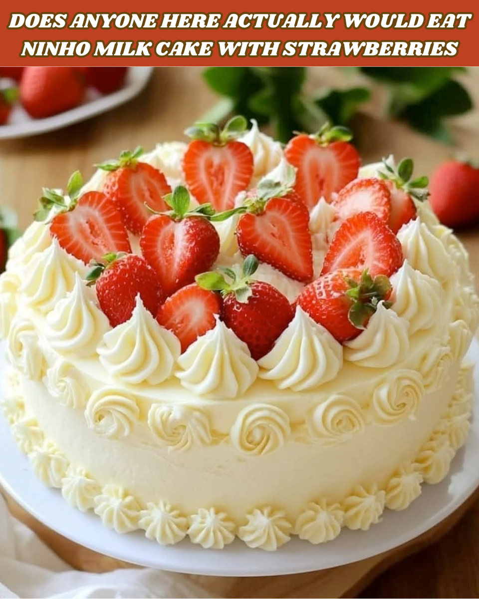 Milk Cake with Strawberries