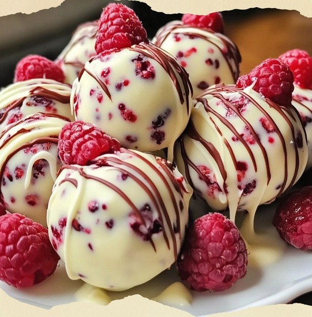 White Chocolate Raspberry Cheesecake Balls