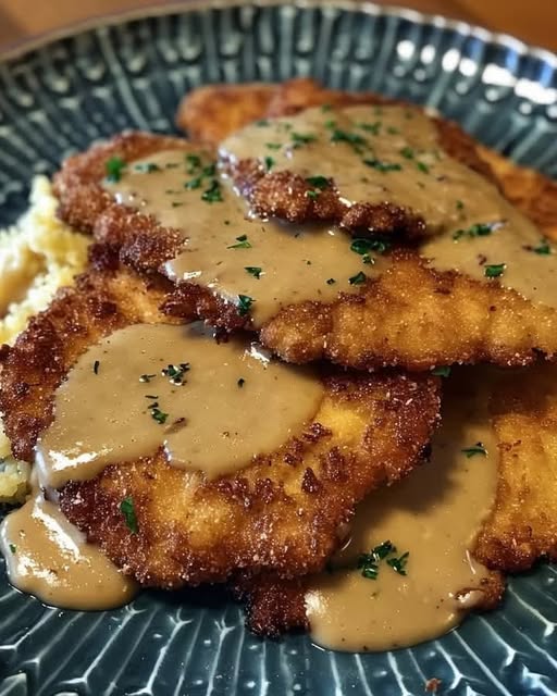 Pork Schnitzel with Dijon Gravy