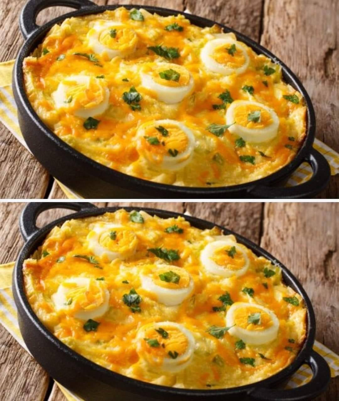 Egg gratin with mashed potatoes