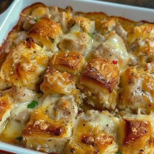 CHICKEN BUBBLE BISCUIT BAKE CASSEROLE