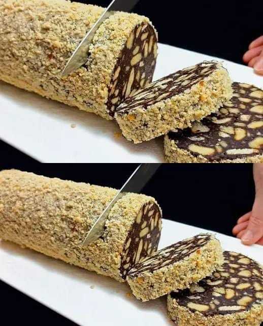 Chocolate Peanut Biscuit Sausage