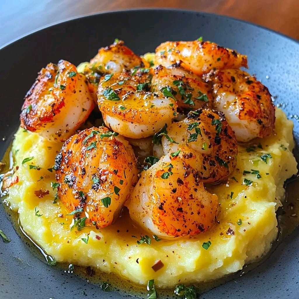 Garlic Butter Lobster Bites with Saffron Mash