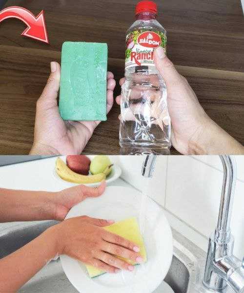 MIX SOAP AND VINEGAR, BECAUSE THE MAIDS WHO CLEAN HOTELS DO THIS TOO