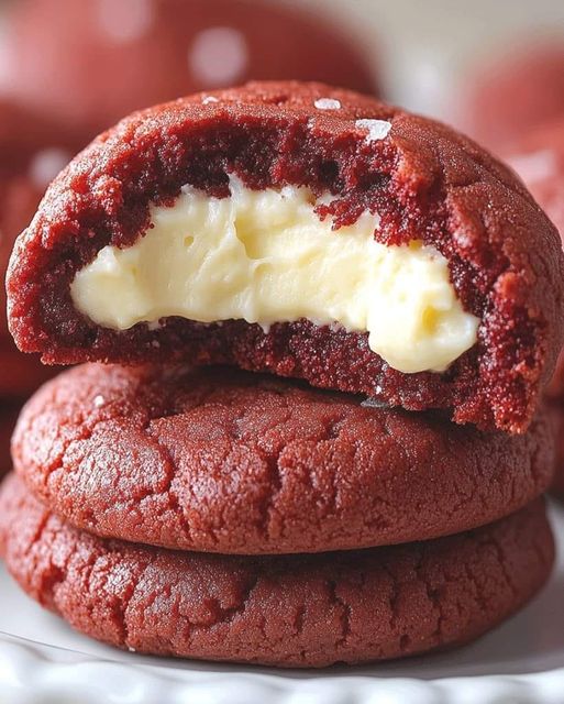 Red Velvet Cream Cheese Stuffed Cookies