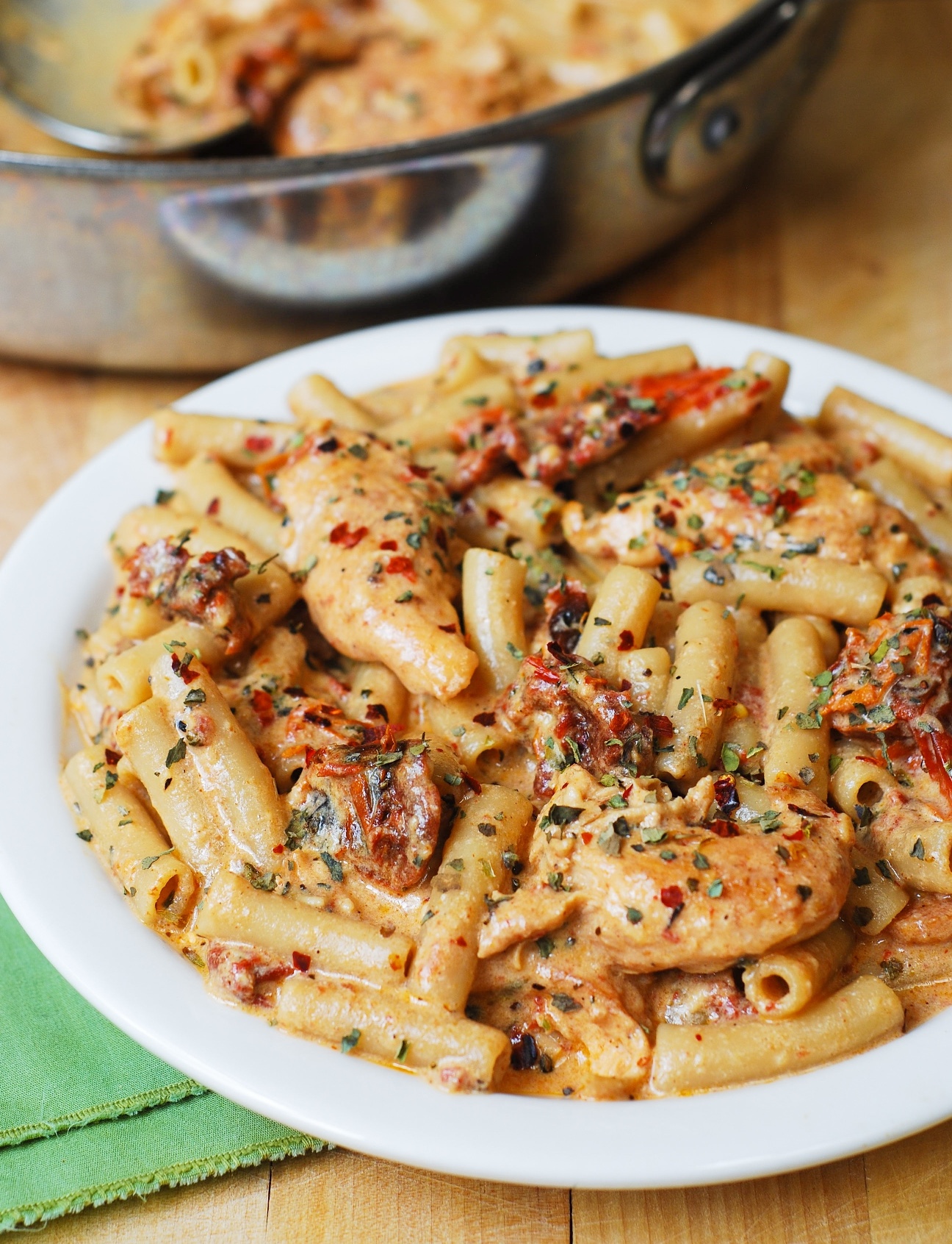 Sun-Dried Tomato Pasta with Chicken and Mozzarella