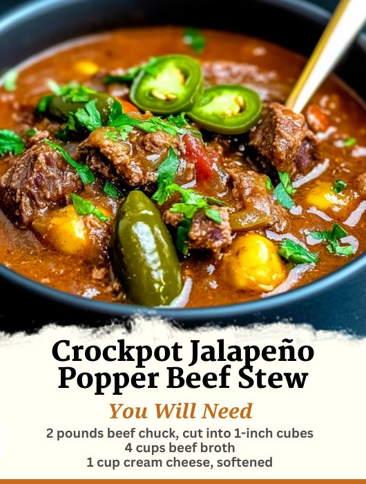 Crockpot Jalapeño Popper Beef Stew