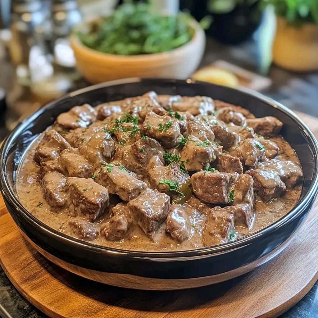 Slow Cooker Beef Stroganoff** Tender Beef and Mushrooms in a Creamy Stroganoff Sauce