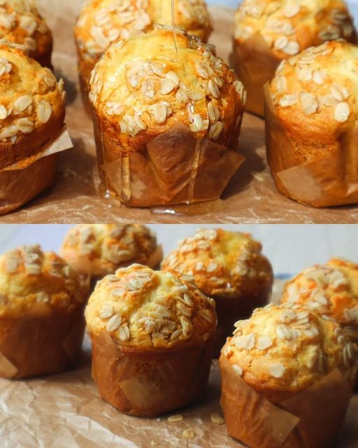 Super Moist and Savory Honey Oat Muffins