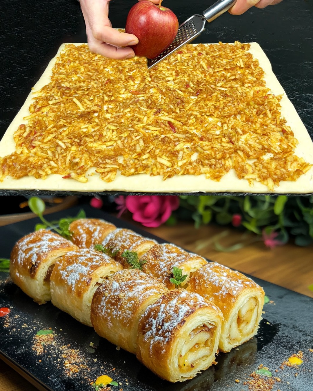 Festive apple puff pastry delight